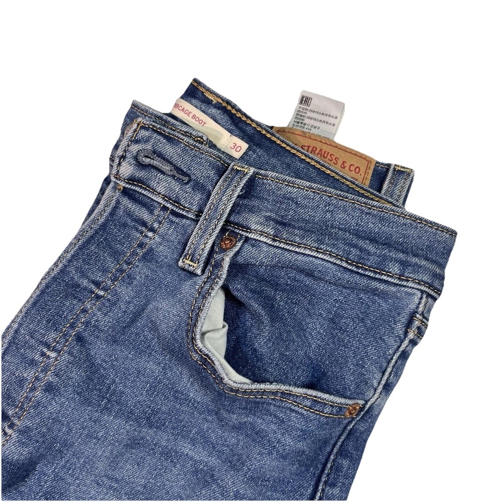Levi's Ribcage Boot Jeans Womens 30‎ X 33 Denim High Rise Button Fly EUC